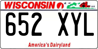 WI license plate 652XYL