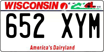 WI license plate 652XYM