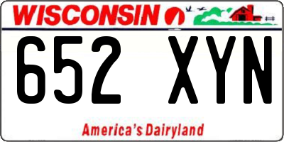 WI license plate 652XYN