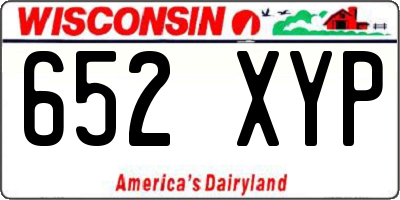 WI license plate 652XYP