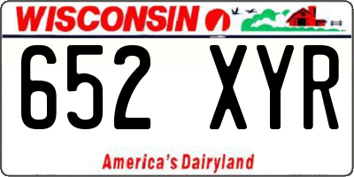WI license plate 652XYR
