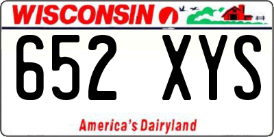 WI license plate 652XYS