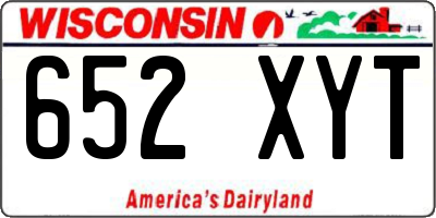 WI license plate 652XYT
