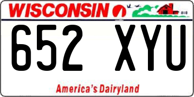 WI license plate 652XYU