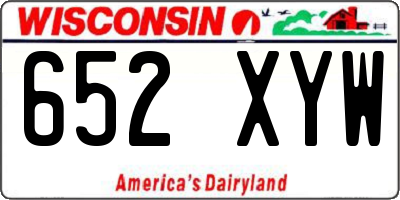 WI license plate 652XYW