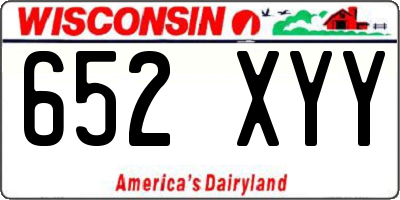WI license plate 652XYY