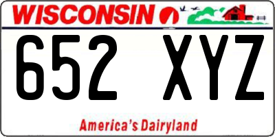 WI license plate 652XYZ