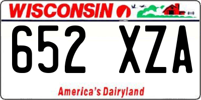 WI license plate 652XZA
