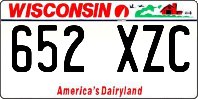 WI license plate 652XZC