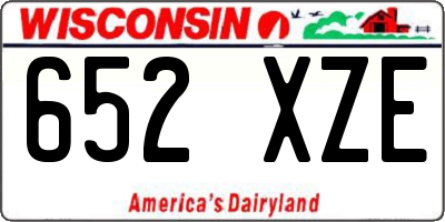 WI license plate 652XZE