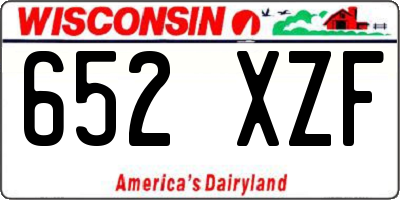 WI license plate 652XZF