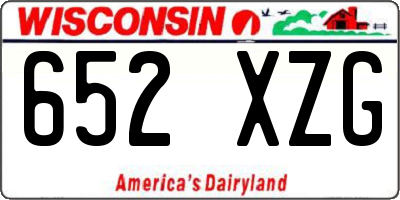 WI license plate 652XZG