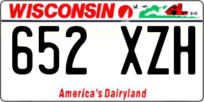 WI license plate 652XZH
