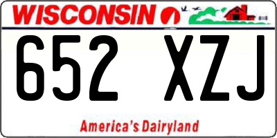 WI license plate 652XZJ