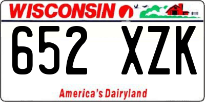 WI license plate 652XZK