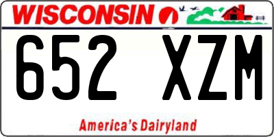 WI license plate 652XZM