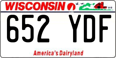 WI license plate 652YDF