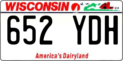 WI license plate 652YDH