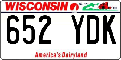WI license plate 652YDK