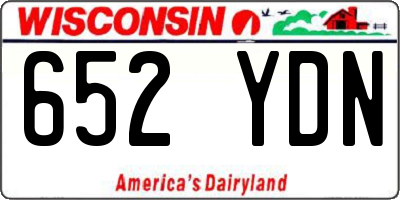 WI license plate 652YDN