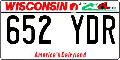 WI license plate 652YDR
