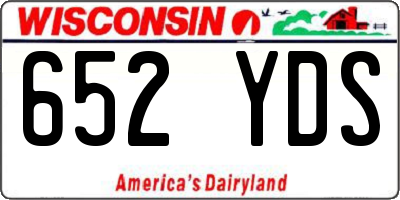 WI license plate 652YDS