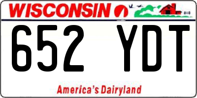 WI license plate 652YDT