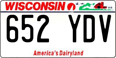 WI license plate 652YDV