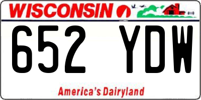 WI license plate 652YDW