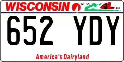WI license plate 652YDY