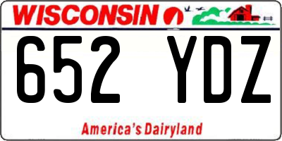 WI license plate 652YDZ