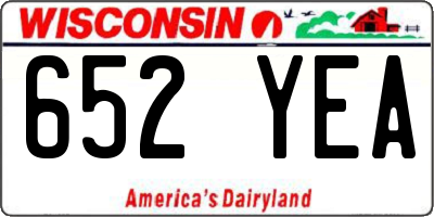WI license plate 652YEA