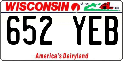 WI license plate 652YEB
