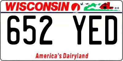 WI license plate 652YED