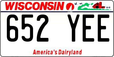 WI license plate 652YEE
