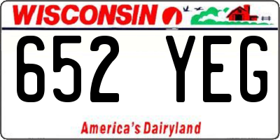 WI license plate 652YEG