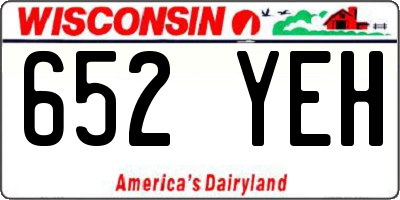 WI license plate 652YEH