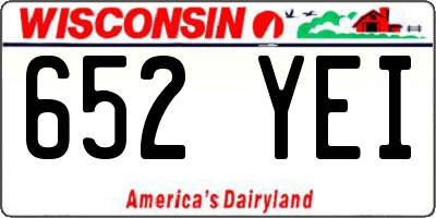 WI license plate 652YEI