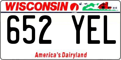 WI license plate 652YEL