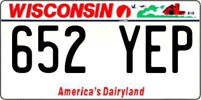 WI license plate 652YEP