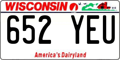 WI license plate 652YEU