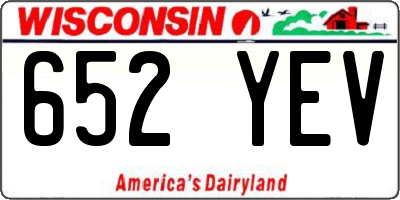 WI license plate 652YEV