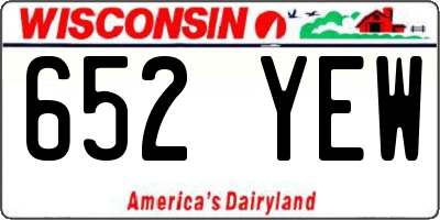 WI license plate 652YEW
