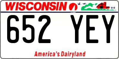 WI license plate 652YEY