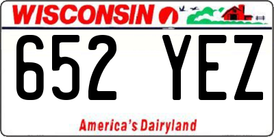 WI license plate 652YEZ