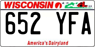 WI license plate 652YFA