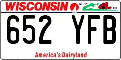 WI license plate 652YFB