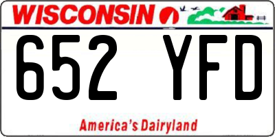 WI license plate 652YFD