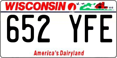 WI license plate 652YFE