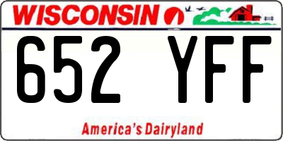 WI license plate 652YFF